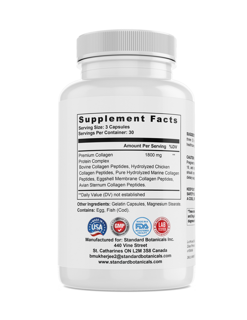 N & N Collagen Complex Premium Formula bottle for skin elasticity, bone, and joint health.